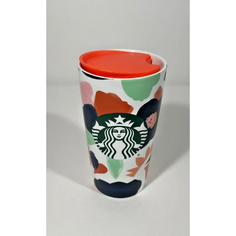 Starbucks Summer 2020 Floral Splashes Double Wall Ceramic Tumbler 12 oz